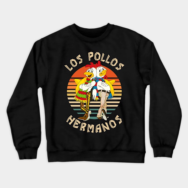 Retro Los Pollos Hermanos Funny! Crewneck Sweatshirt by Rans Society